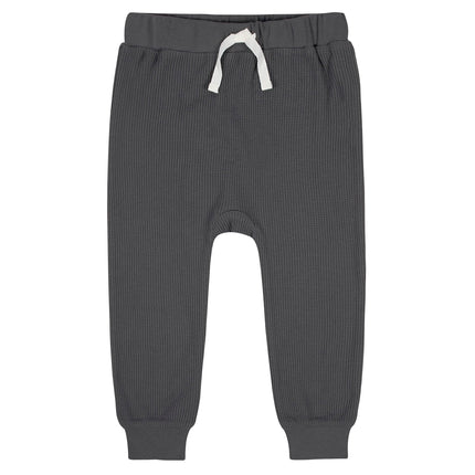 Gerber baby-boys Toddler 2-piece Waffle Hooded Top & Jogger Set, Grey, 12 Months