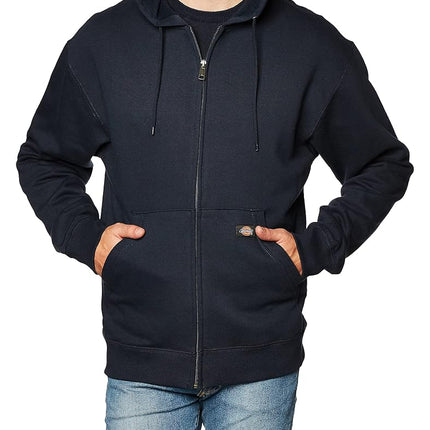 Dickies Men's Full Zip Fleece Hoodie Jacket, Dark Navy, 4X