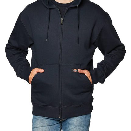 Dickies Men's Full Zip Fleece Hoodie Jacket, Dark Navy, S
