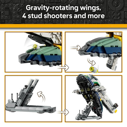LEGO® Star Wars: Attack of the Clones™ Jango Fett’s Starship 75433 Building Toy for Boys, Girls and Any Fans, Buildable Vehicle, Bounty Hunter Characters, Fantasy Decor, Toy Idea for Kids