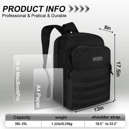 Sac à dos Wrangler Tradesman, sac à dos décontracté résistant à l'eau pour les voyages, le travail, l'école, noir, 15,6 pouces, minimaliste