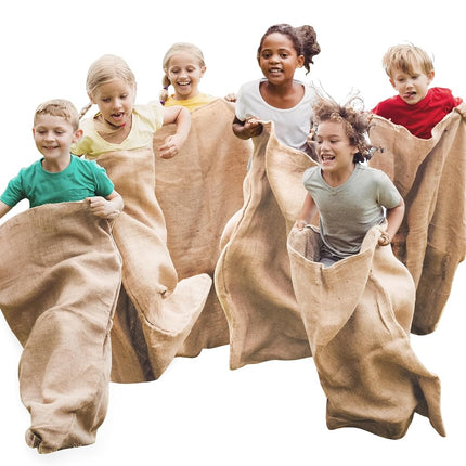 JOYIN 6 Pack Large Burlap Potato Sack Race Bags, 3