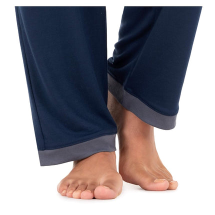 Fruit of the Loom Women's Short Sleeve Tee and Pant 2 Piece Sleep Pajama Set, Midnight Blue, 2X