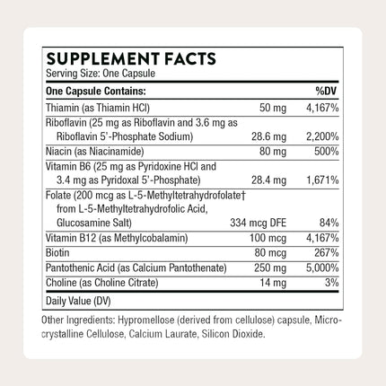 Thorne Research - Stress B-Complex - Vitamins B2, B6, B12 - Stress Management & Immune Function - 60 Capsules