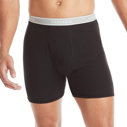 Hanes Men's Boxer Briefs, Soft and Breathable Cotton Underwear with ComfortFlex Waistband, Multipack, Dyed Assorted - 5 Pack, S