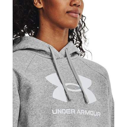 Under Armour Womens Rival Fleece Big Logo Hoodie Gray L