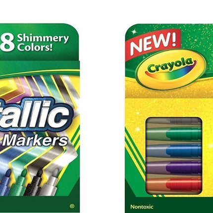 Crayola Metallic Markers 8 Count, Glitter Markers 