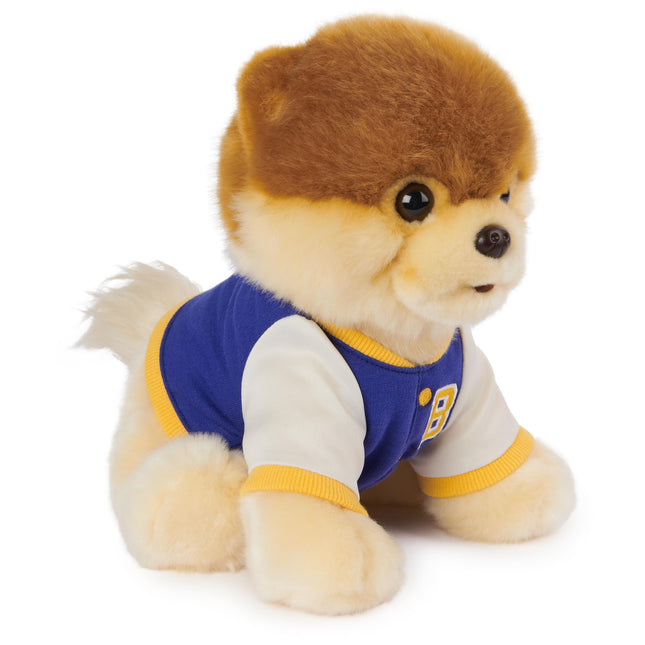 GUND Boo, El perro más mono del mundo, Chaqueta universitaria de peluche, Pomerania de peluche, Para edades de 1 año en adelante, 22,86 cm