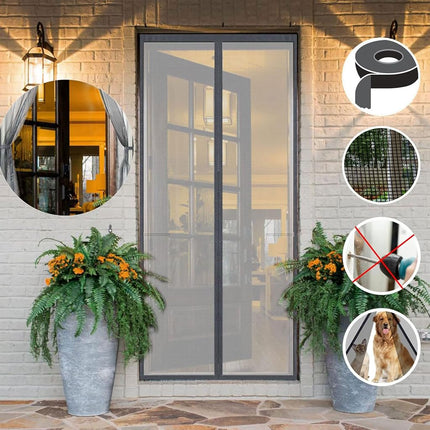 Risareyi Magnetic Fly Screens for Doors in Fiberglass, 100x200cm, Grey