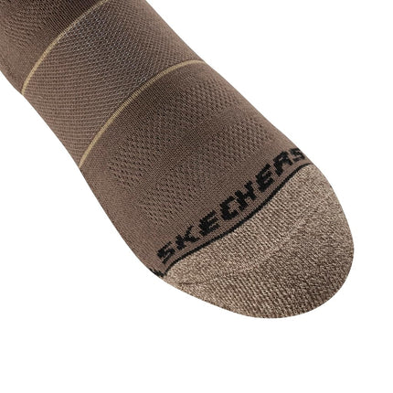 Skechers Men's 6 Pack Work Crew Socks, Coffee/White/Khaki, 9-13 UK