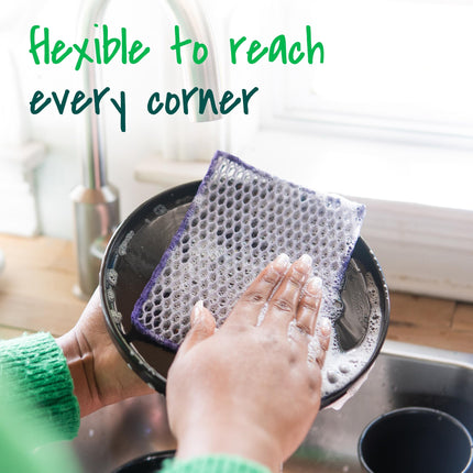 Scotch-Brite Stay Clean Scrubbing Dish Cloths, Reusable and Long-Lasting Mesh Dish Rags That Dry Fast to Resist Odors, Scratch-Free Scrubber Wipes That are Safe on All Surfaces, 2 Dish Towels