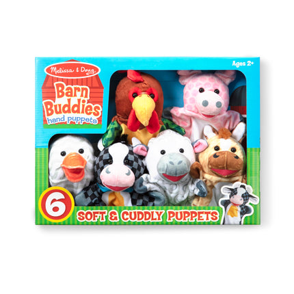Marionetas de mano Barn Buddies de Melissa & Doug, juego de 6 (vaca, oveja, caballo, pato, gallina, cerdo)