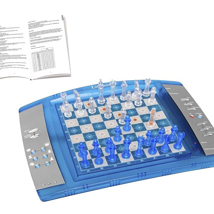 Lexibook CG1300 Chessman Elite Jeu d'échecs électronique interactif, 64 niveaux de difficulté, LED, fonctionnant sur piles, Noir/Blanc