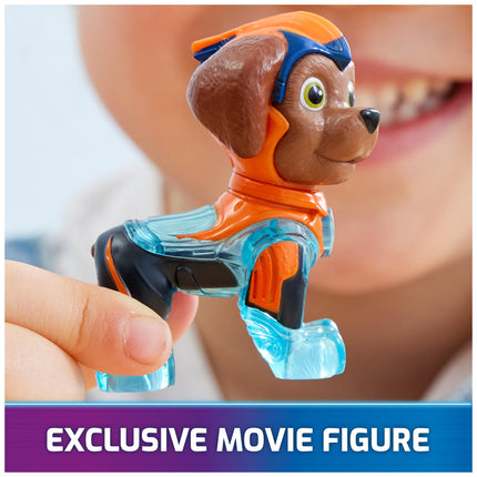La Patrulla Canina: La Superpelícula, lancha de juguete con figura de acción de Zuma de los Mighty Pups, luces y sonidos, juguetes para niños y niñas de 3 años en adelante