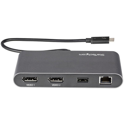 StarTech Driverless Thunderbolt 3 Dual 4K 60Hz DisplayPort Mini Dock, GbE