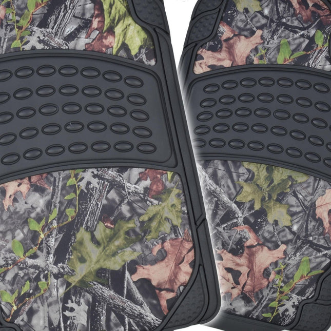 BDK Camouflage 4 Piece All Weather Waterproof Rubber Car Floor Mats - Fit Most Car Truck SUV, Trimmable, Heavy Duty - MT-684-CM