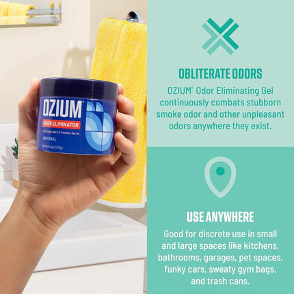 Ozium 4 x Odor Removal Gel for Home, Car, Office and More, Outdoor Essence
