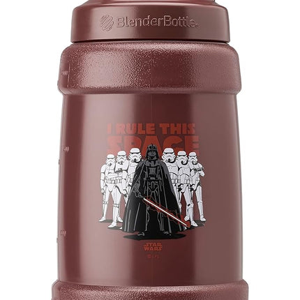 BlenderBottle Star Wars botella de agua de medio galón, jarra de agua grande Koda, 74 oz, I Rule This Space
