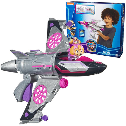 Paw Patrol: The Mighty Movie, Transforming Rescue Jet with Skye Mighty Pups Action Figure, Lights and Sounds, Kids� Toys for Boys and Girls 3+