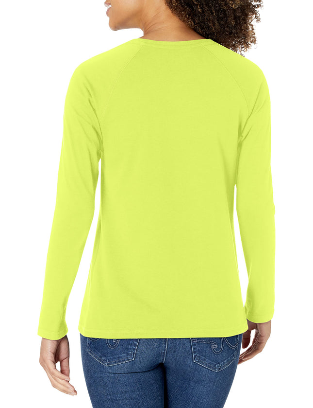 Dickies Women's Long Sleeve Cooling Temp-iq Performance T-Shirt, Bright Yellow V1, 2X
