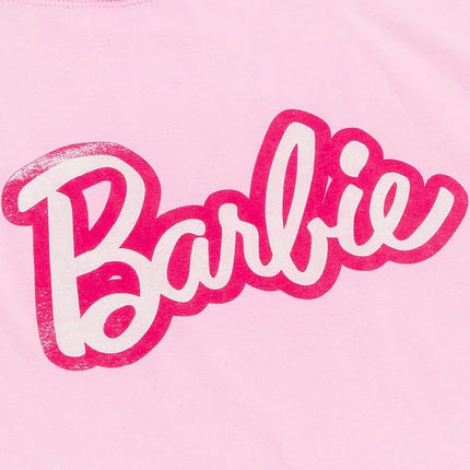 Barbie Cropped T-Shirt for Women | Ladies Fashion Doll Retro Logo Pink Crop Top Fashionista Clothing Merchandise Large