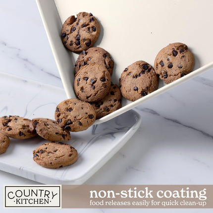 Country Kitchen Nonstick Stackable Bakeware Set - Deluxe Heavy Duty, Durable, Easy Release Baking Set, Taupe, 13 Pcs with Handles