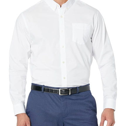 Dockers Men's Classic Fit Long Sleeve Signature Comfort Flex Shirt (Standard and Big & Tall) Button, Paper White, XXL