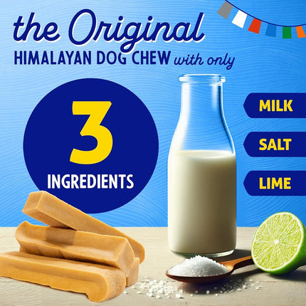 Himalayan Dog Chew Original Yak Cheese Dog Chews, 100% Natural, Long Lasting, Gluten Free, Healthy & Safe Dog Treats, Lactose & Grain Free, Protein Rich, Small Dogs 15 Lbs & Smaller, 3.3 oz