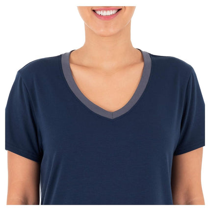 Fruit of the Loom Women's Short Sleeve Tee and Pant 2 Piece Sleep Pajama Set, Midnight Blue, 2X