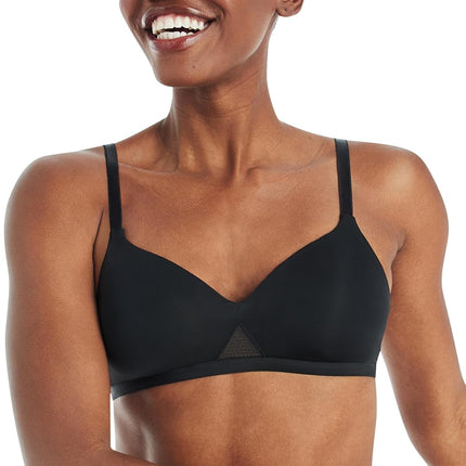 Hanes Women's Padded Bra, Black/Nude, S