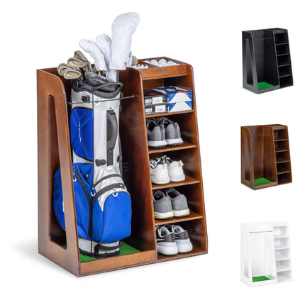 GoSports Premium Wooden Golf Bag Organizer and Sto