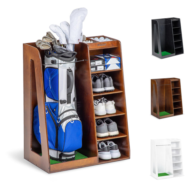 GoSports Premium Wooden Golf Bag Organizer and Sto