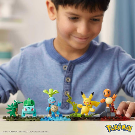 MEGA Pokémon Action Figure Building Toys Set, Kanto Region Team With 130 Pieces, 4 Poseable Characters, Gift Ideas For Kids