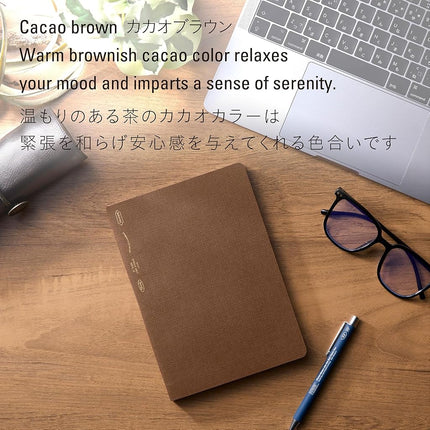 Nitoms SS0126 STALOGY Notebook, A5, Squared, 365 Days Notebook, Cacao Brown