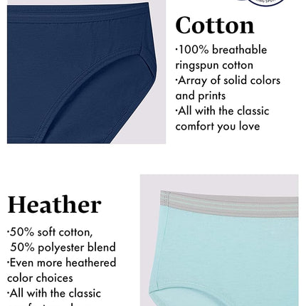 Fruit of the Loom Women's Tag Free Cotton Brief Panties (Regular & Plus Size), Plus Brief-10 Pack-White, 10