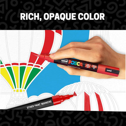 Posca Acrylic Paint Marker Set, 8 Color Medium, PC-5M, Version 2 (PC5M8SET)