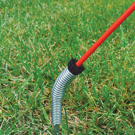 Hillman 847396 Driveway Marker Stake with Spring Back Action for Snow Poles or Rods and Student Drivers, Reflective Silver