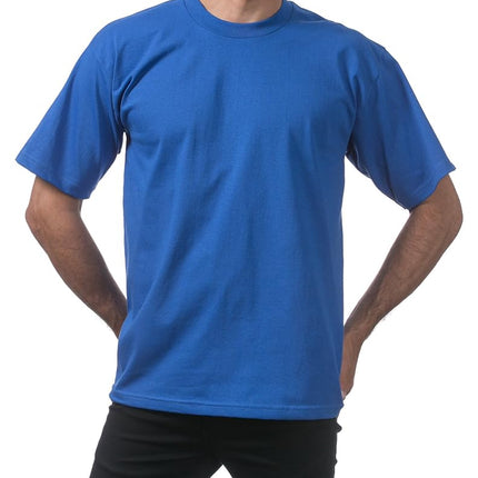 Pro Club Men's 3-Pack Heavyweight Cotton Short Sleeve Crew Neck T-Shirt, Royal Blue, XL