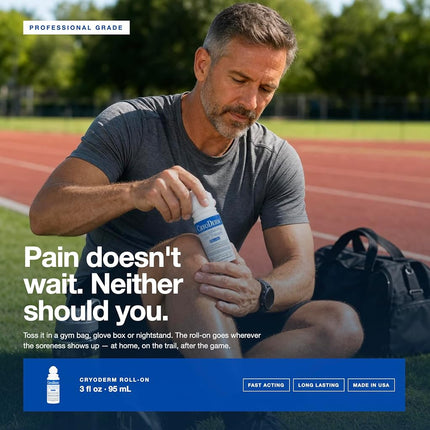 Cryoderm Thermoderm 3 Ounce Roll-on Provide Fast-acting, Deep-penetrating, Pain-relieving Warmth for Muscle Sprains and Strains, Sore Stiff Muscles, Bursitis and Tendonitis, Arthritis and Joint Pain