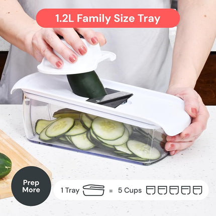 Multifunctional Professional Vegetable Slicer and Mandolin Slicer for Kitchen - Vegetable Slicer - Onion Carrot, Cucumber, Tomatoes - Vegetable and Cheese Slicer (PRO 12-in-1 White)