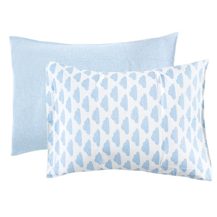Hudson Baby Envelope Toddler Pillow Case, 2 Pack, Blue Clouds, One Size