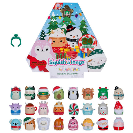 Squish-a-Longs SQAL0162 Advent Calendar, Contains 24 x 2.5 cm Mini Squish, 1 x Ring and 1 x Collector's Guide - Collect, Swap and Play