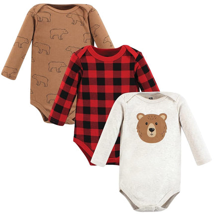 Lot de Bodies en Coton pour Bébé Unisexe Hudson Baby, Ours Brun, Nouveau-né