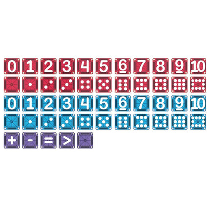 Magna-Tiles microMAGS Learn Numbers 56-Piece Magnetic Construction Set, The Original Magnetic Building Brand