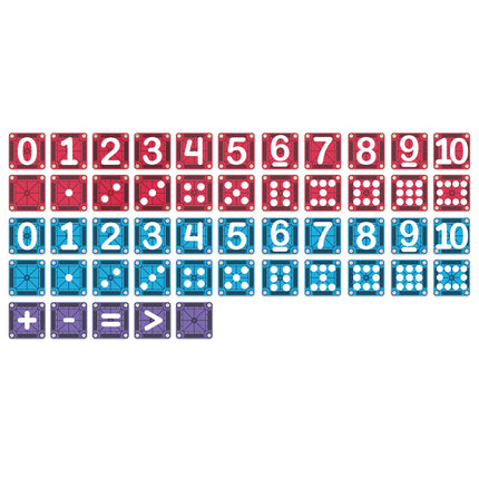 Magna-Tiles microMAGS Learn Numbers 56-Piece Magnetic Construction Set, The Original Magnetic Building Brand