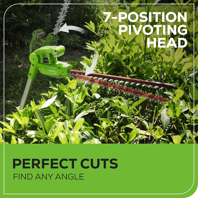 Greenworks 22-Inch 40V Cordless Pole Hedge Trimmer, 2.0 AH Battery Included PH40B210