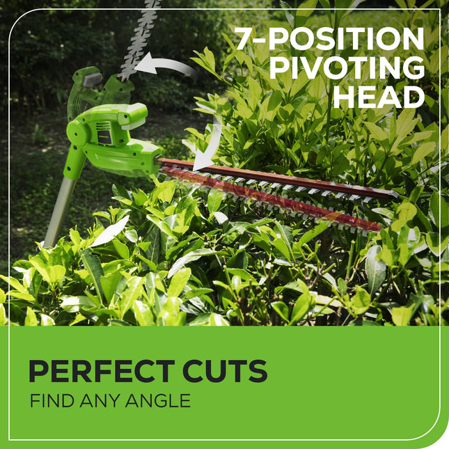 Greenworks 22-Inch 40V Cordless Pole Hedge Trimmer, 2.0 AH Battery Included PH40B210