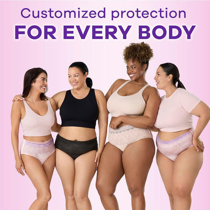 Always Discreet for Sensitive Skin Underwear, Four Times Skin Protection, Dermatologically Tested, Fragrance-Free, Maximum Absorbency, Small/Medium, 28 Count