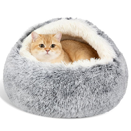 MADDEMCUTE Calming Dog & Cat Cave Bed With Hooded 