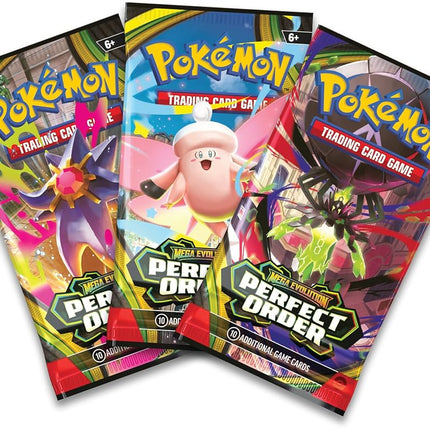 Pokémon TCG: Mega Evolution—Perfect Order Triple Pack (1 Foil Promo Card & 3 Booster Packs)